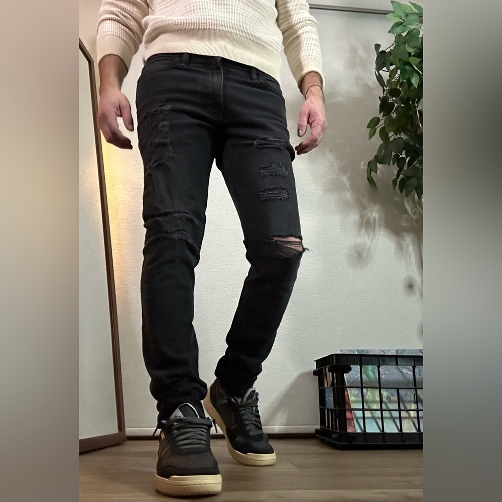 BDG | Urban Outfitters Skinny Stretch Distressed Black Jeans (30 X 30)
